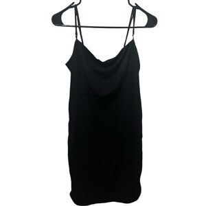Abercrombie & Fitch Black Ruched Midi Dress Size Large
